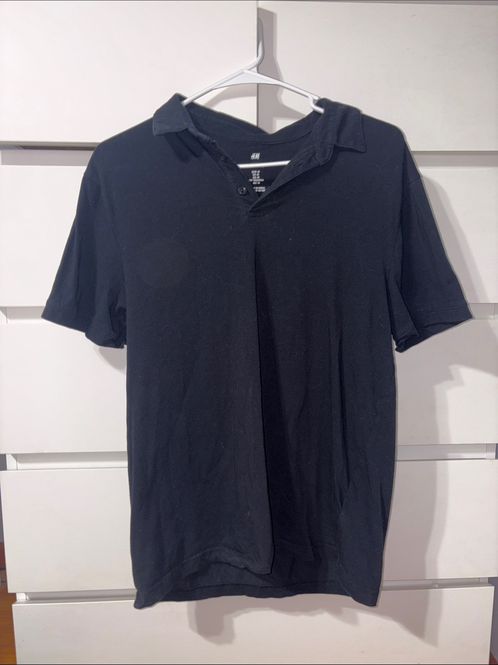 H&M Black Short-Sleeve Polo Shirt
